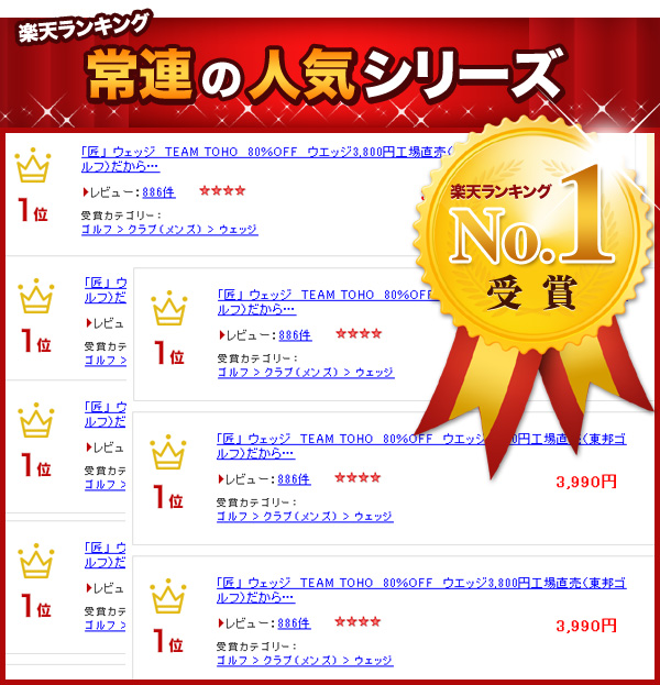 楽天ランキング獲得の人気シリーズ